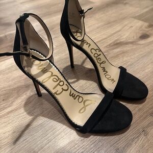 Sam Edelman, Ariella ankle strap stiletto high heeled sandal, velvet black